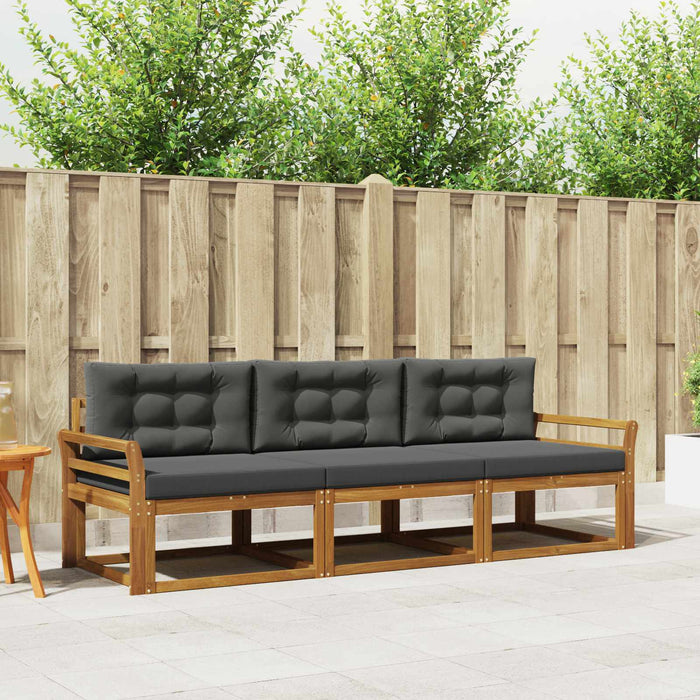 Set de canapele de exterior cu pernă 3 pcs Natural și Antracit - WALTI WALTI