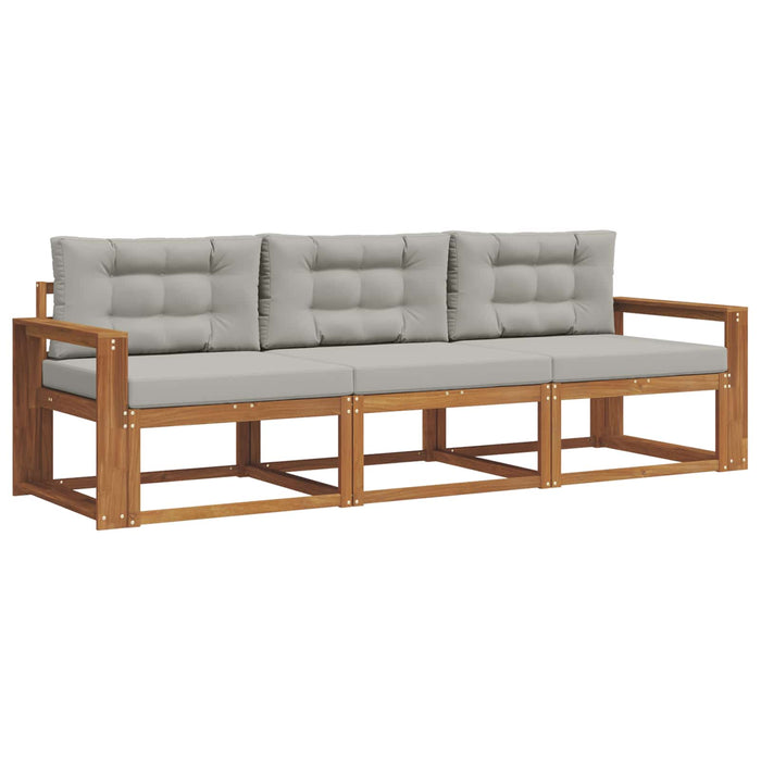 Set de canapele de exterior 3 pcs Gri natural și deschis - WALTI WALTI