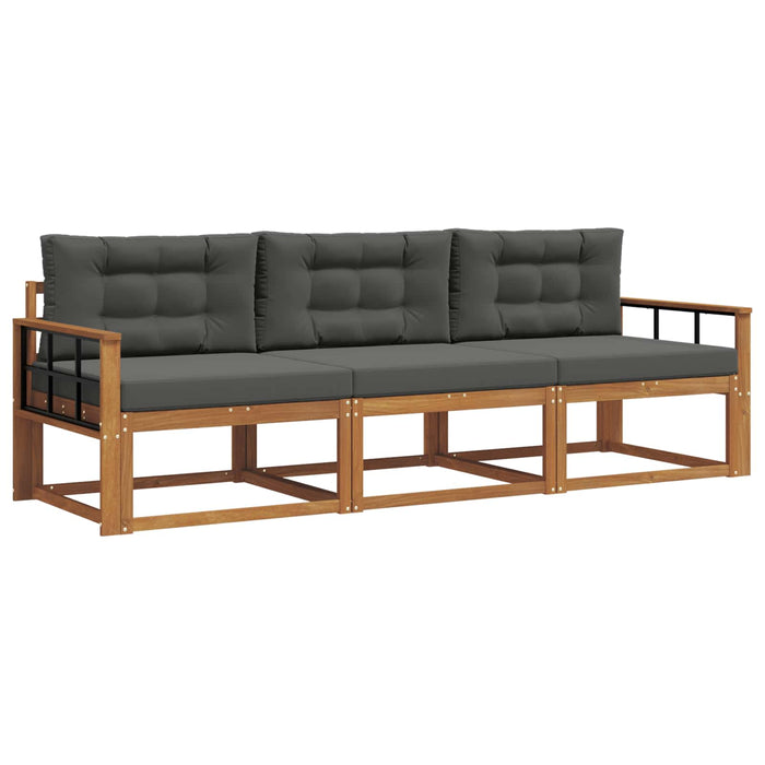 Set de canapele de exterior cu pernă 3 pcs Natural și Antracit - WALTI WALTI