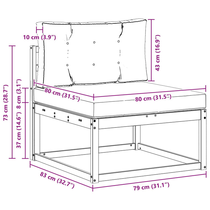 Set de canapele de exterior cu pernă 3 pcs Natural și Antracit - WALTI WALTI