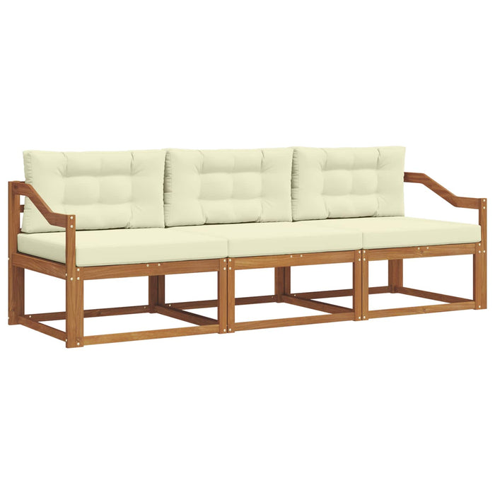 Set de canapele de exterior cu pernă 3 pcs Natural și Crem - WALTI WALTI