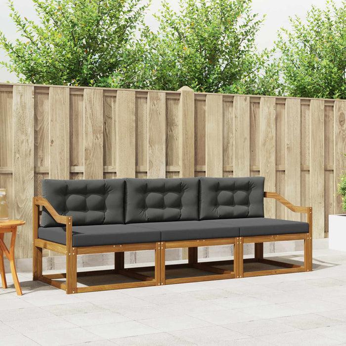 Set de canapele de exterior cu pernă 3 pcs Natural și Antracit - WALTI WALTI
