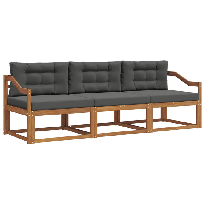 Set de canapele de exterior cu pernă 3 pcs Natural și Antracit - WALTI WALTI