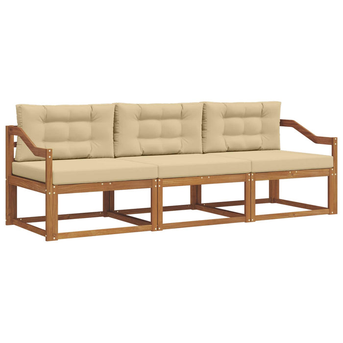Set de canapele de exterior cu pernă 3 pcs Natural și Bej - WALTI WALTI
