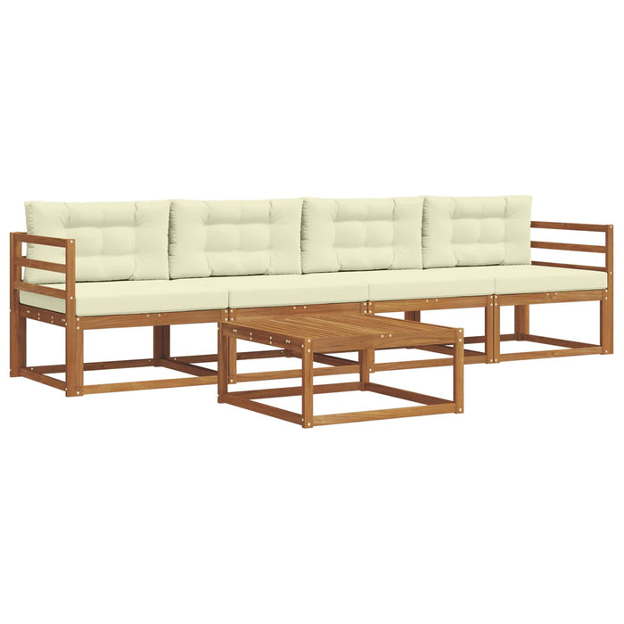Set de canapele de exterior cu pernă 5 pcs Natural și Crem - WALTI WALTI