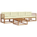 Set de canapele de exterior cu pernă 5 pcs Natural și Crem - WALTI WALTI