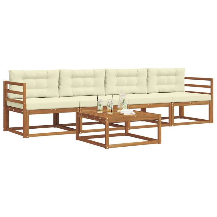Set de canapele de exterior cu pernă 5 pcs Natural și Crem - WALTI WALTI