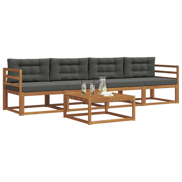 Set de canapele de exterior cu pernă 5 pcs Natural și Antracit - WALTI WALTI