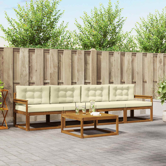 Set de canapele de exterior cu pernă 5 pcs Natural și Crem - WALTI WALTI