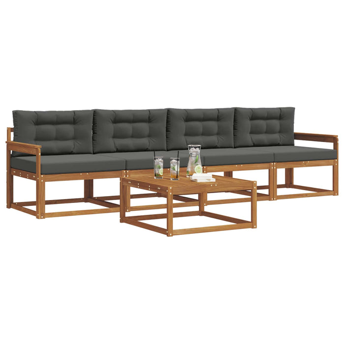 Set de canapele de exterior cu pernă 5 pcs Natural și Antracit - WALTI WALTI