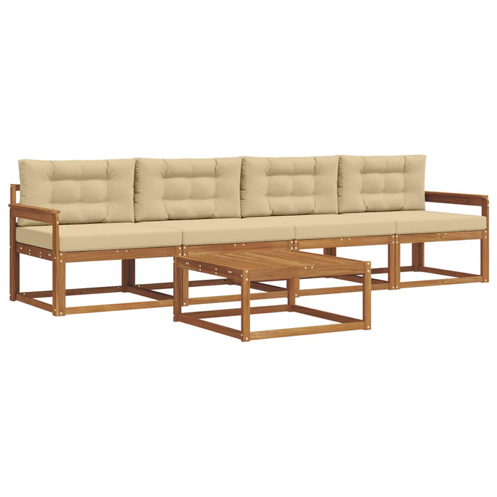 Set de canapele de exterior cu pernă 5 pcs Natural și Bej - WALTI WALTI