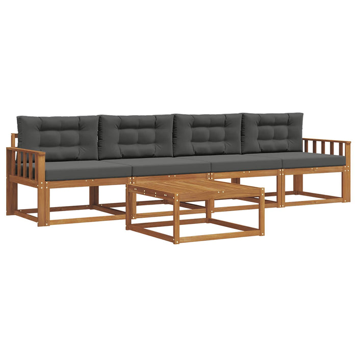 Set de canapele de exterior cu pernă 5 pcs Natural și Antracit - WALTI WALTI