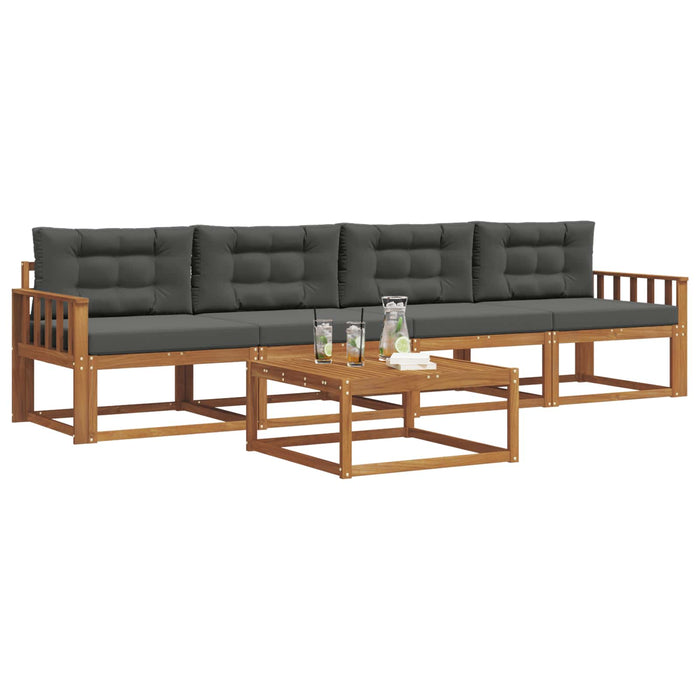 Set de canapele de exterior cu pernă 5 pcs Natural și Antracit - WALTI WALTI