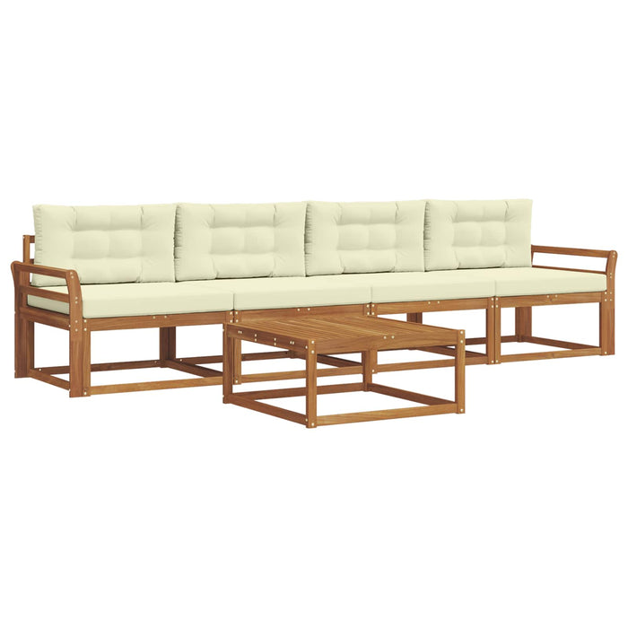 Set de canapele de exterior cu pernă 5 pcs Natural și Crem - WALTI WALTI