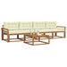 Set de canapele de exterior cu pernă 5 pcs Natural și Crem - WALTI WALTI