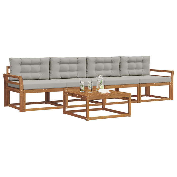 Set de canapele de exterior 5 pcs Gri natural și deschis - WALTI WALTI