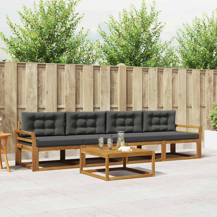 Set de canapele de exterior cu pernă 5 pcs Natural și Antracit - WALTI WALTI