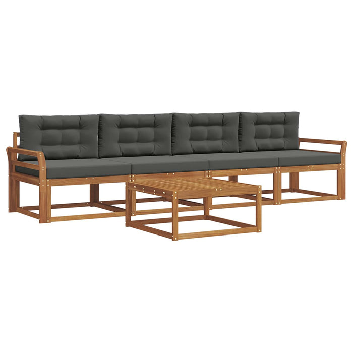 Set de canapele de exterior cu pernă 5 pcs Natural și Antracit - WALTI WALTI