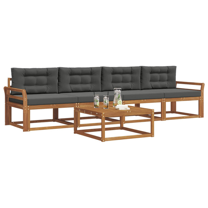 Set de canapele de exterior cu pernă 5 pcs Natural și Antracit - WALTI WALTI