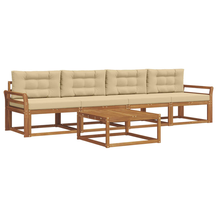 Set de canapele de exterior cu pernă 5 pcs Natural și Bej - WALTI WALTI