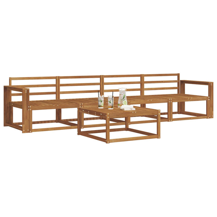 Set de canapele de exterior 5 pcs natural Lemn Solid de Acacia WALTI