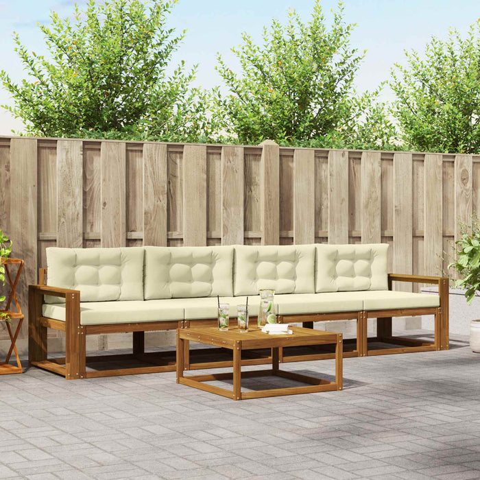 Set de canapele de exterior cu pernă 5 pcs Natural și Crem - WALTI WALTI