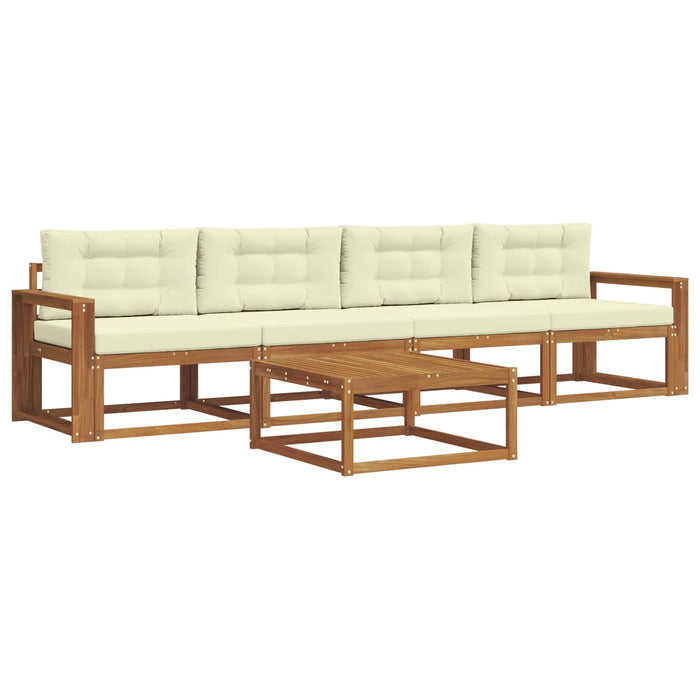 Set de canapele de exterior cu pernă 5 pcs Natural și Crem - WALTI WALTI
