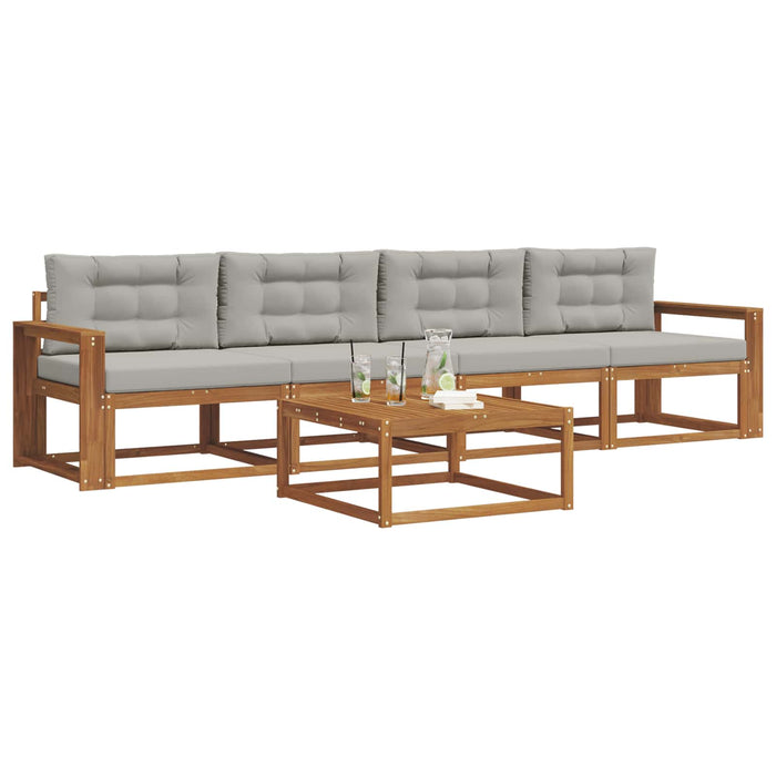 Set de canapele de exterior 5 pcs Gri natural și deschis - WALTI WALTI