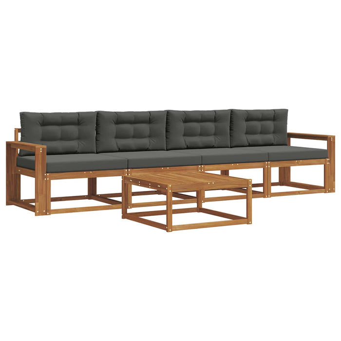 Set de canapele de exterior cu pernă 5 pcs Natural și Antracit - WALTI WALTI