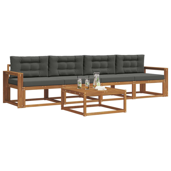 Set de canapele de exterior cu pernă 5 pcs Natural și Antracit - WALTI WALTI