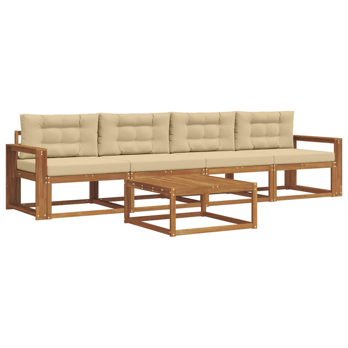Set de canapele de exterior cu pernă 5 pcs Natural și Bej - WALTI WALTI