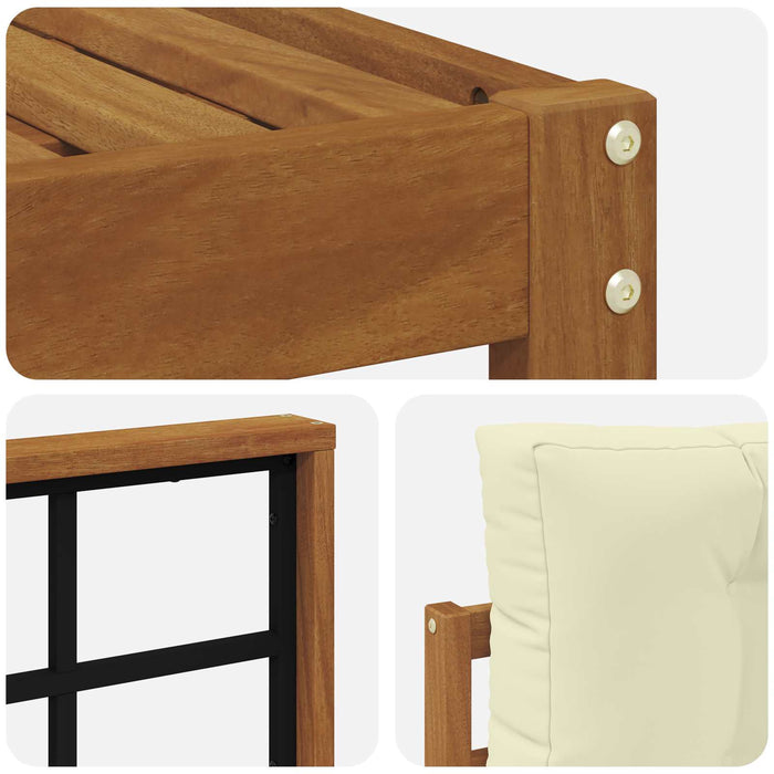Set de canapele de exterior cu pernă 5 pcs Natural și Crem - WALTI WALTI