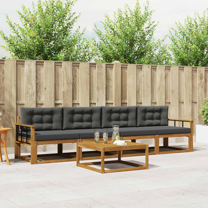 Set de canapele de exterior cu pernă 5 pcs Natural și Antracit - WALTI WALTI