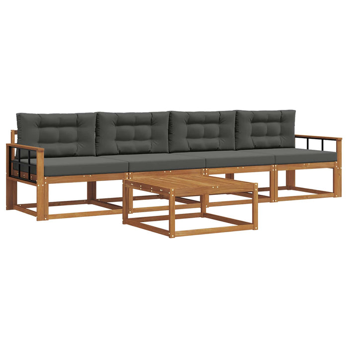 Set de canapele de exterior cu pernă 5 pcs Natural și Antracit - WALTI WALTI