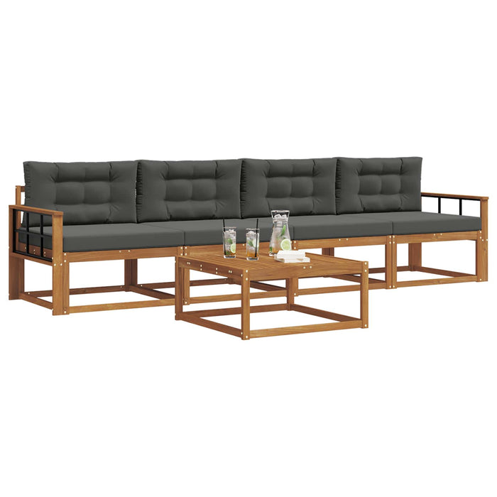 Set de canapele de exterior cu pernă 5 pcs Natural și Antracit - WALTI WALTI