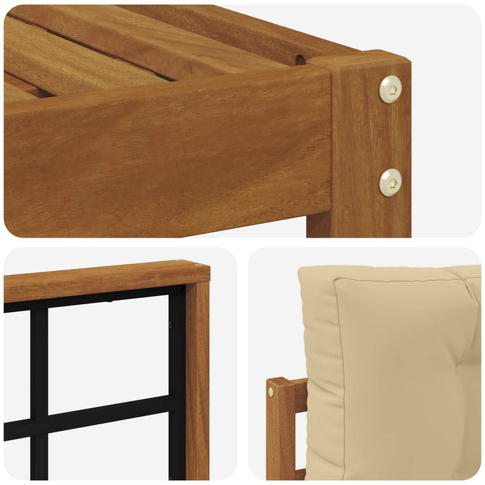 Set de canapele de exterior cu pernă 5 pcs Natural și Bej - WALTI WALTI