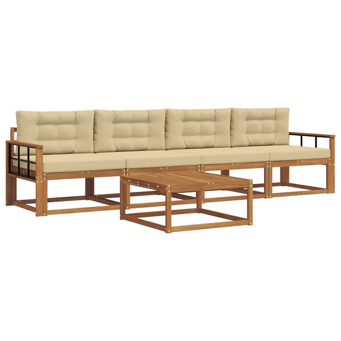 Set de canapele de exterior cu pernă 5 pcs Natural și Bej - WALTI WALTI