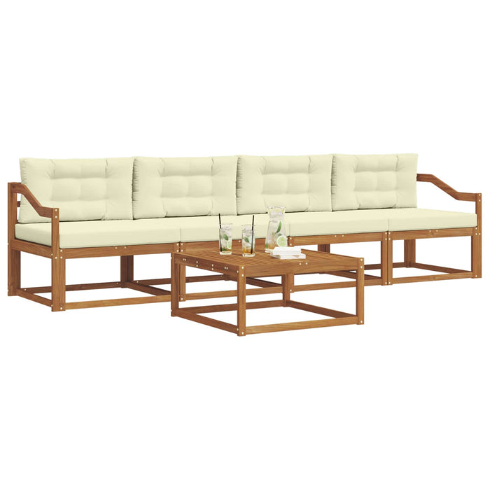 Set de canapele de exterior cu pernă 5 pcs Natural și Crem - WALTI WALTI