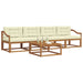 Set de canapele de exterior cu pernă 5 pcs Natural și Crem - WALTI WALTI