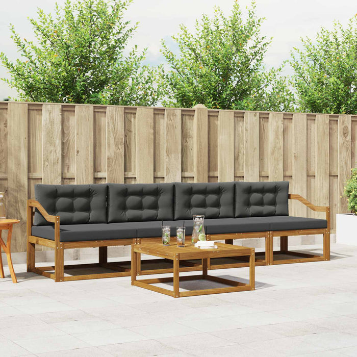 Set de canapele de exterior cu pernă 5 pcs Natural și Antracit - WALTI WALTI
