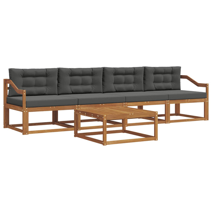 Set de canapele de exterior cu pernă 5 pcs Natural și Antracit - WALTI WALTI