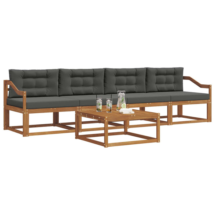 Set de canapele de exterior cu pernă 5 pcs Natural și Antracit - WALTI WALTI