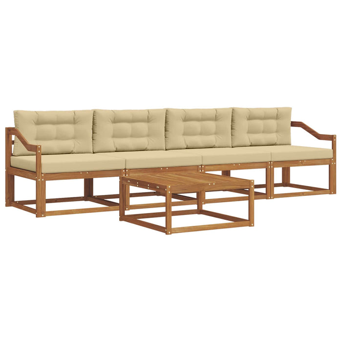 Set de canapele de exterior cu pernă 5 pcs Natural și Bej - WALTI WALTI