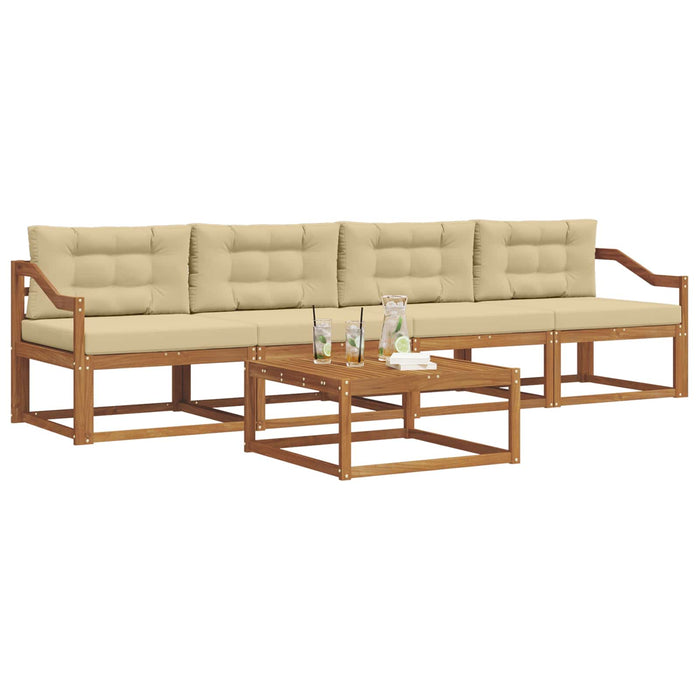 Set de canapele de exterior cu pernă 5 pcs Natural și Bej - WALTI WALTI