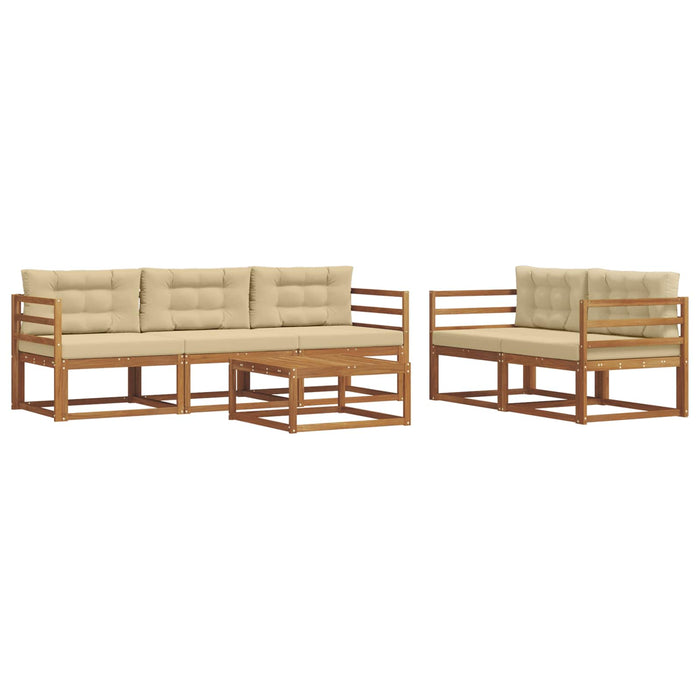 Set de canapele de exterior cu pernă 6 pcs Natural și Bej - WALTI WALTI