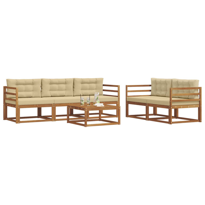 Set de canapele de exterior cu pernă 6 pcs Natural și Bej - WALTI WALTI