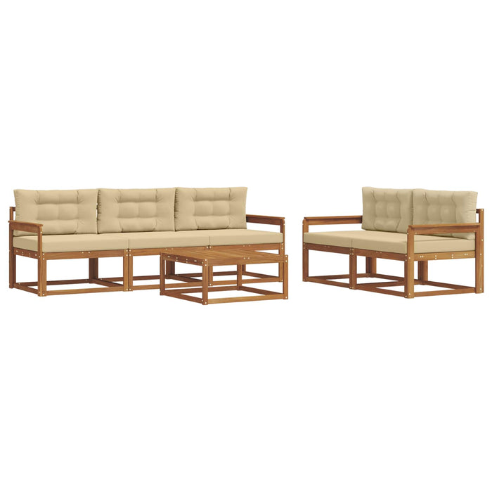 Set de canapele de exterior cu pernă 6 pcs Natural și Bej - WALTI WALTI