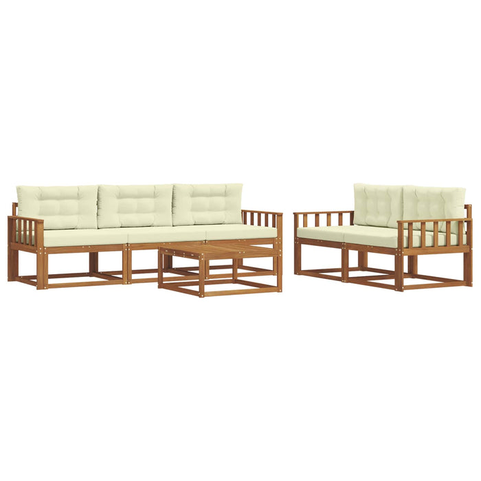 Set de canapele de exterior cu pernă 6 pcs Natural și Crem - WALTI WALTI