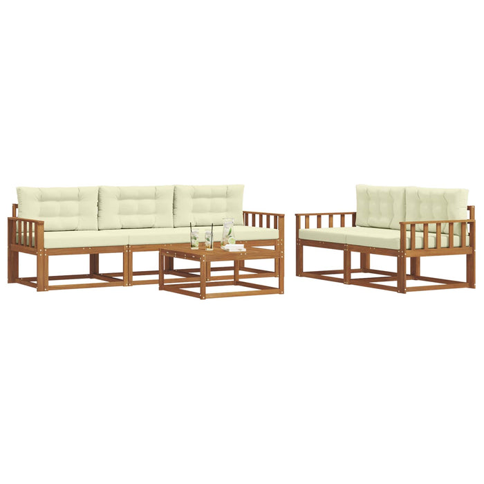 Set de canapele de exterior cu pernă 6 pcs Natural și Crem - WALTI WALTI