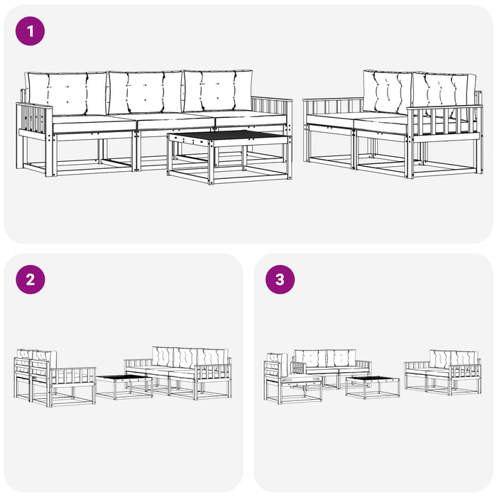 Set de canapele de exterior cu pernă 6 pcs Natural și Antracit - WALTI WALTI